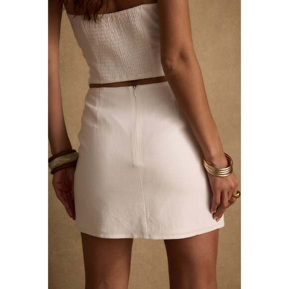 12th Tribe Diane White Linen Mini Skirt Size XS - Picture 3 of 3